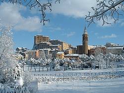 Sant'Agata Feltria d'inverno con la neve