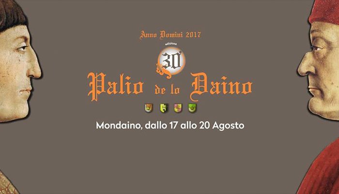 Locandina del Palio del Daino che si terrà a breve a Mondaino